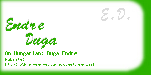 endre duga business card